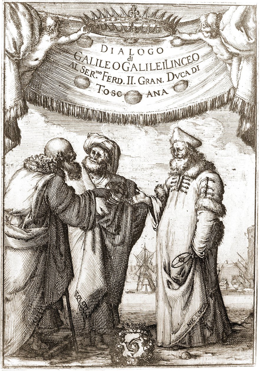 亚里士多德，托勒密和尼古拉斯哥白尼（Nicolaus Copernicus，1473-1543）（天文学家）在谈话中 - 在“关于世界上两个最伟大的系统的对话”中称“伽利略，伽利略linceo，al Ser.Mo F 作者 不明