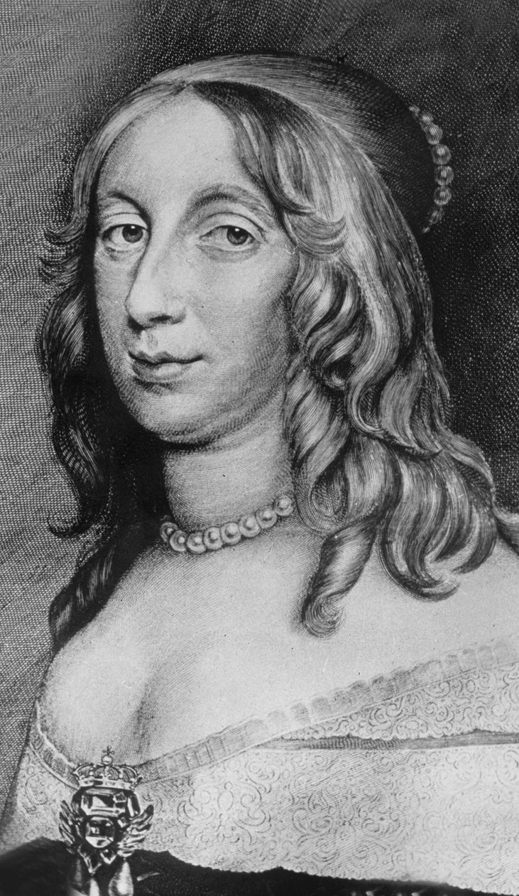 Christina（1626-1689）GustavIIAdolf的女儿，瑞典女王1632-1654。彩色雕刻，19世纪 作者 不明
