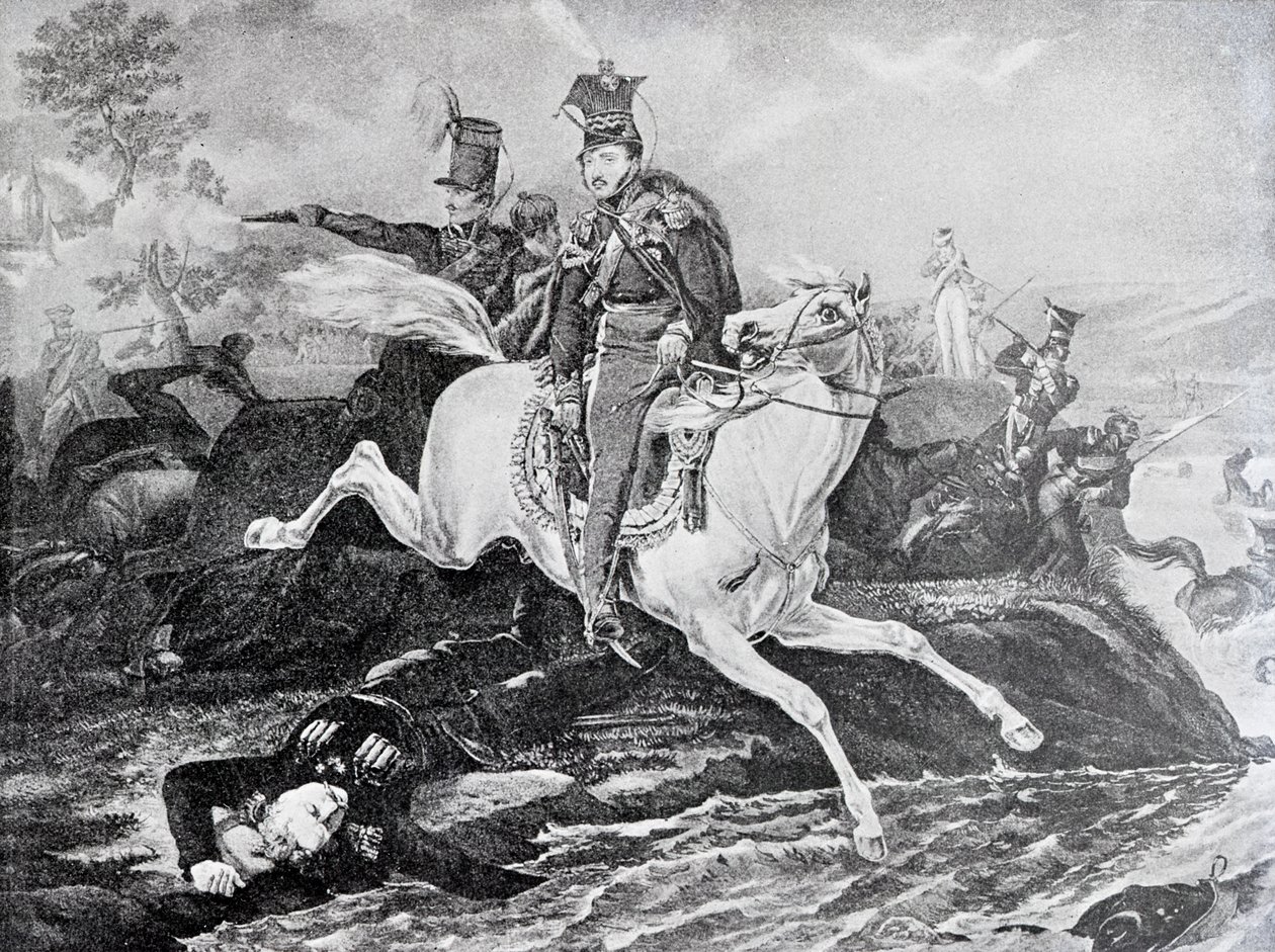 1813年莱比锡战役中约瑟夫·波尼亚托夫斯基之死 作者 不明