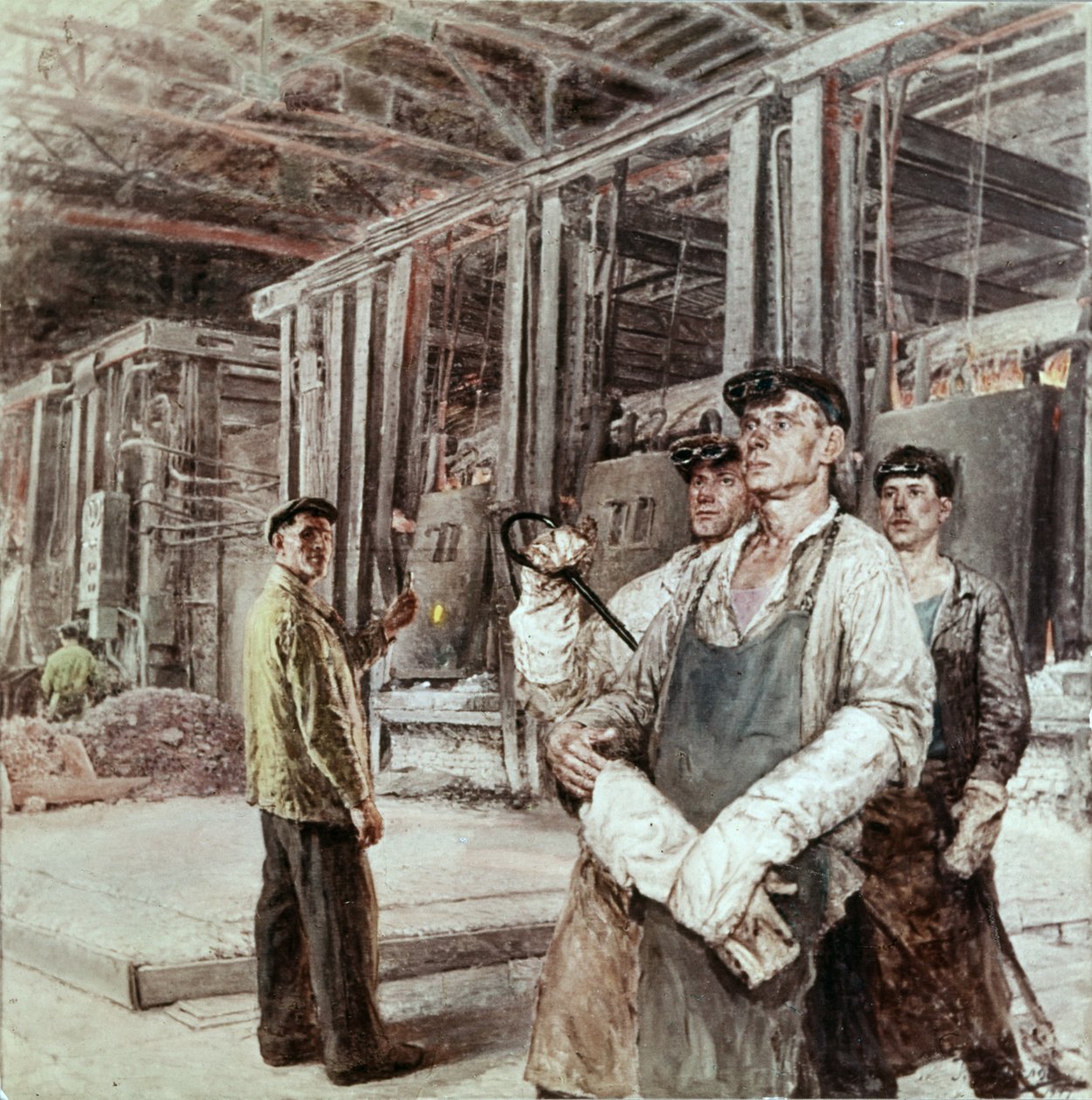 Gussarov，Hammer和Sickle Steel Mill的着名钢铁冶炼厂及G，Gorelov，社会现实主义的他的旅。 作者 不明