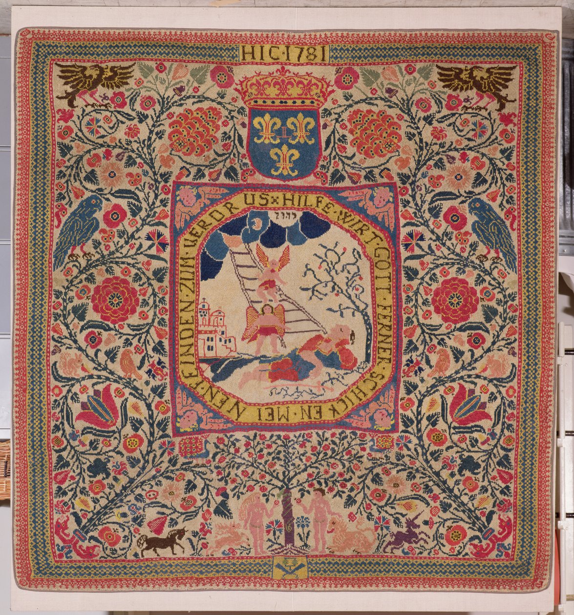 描绘Jacobs梦想的手工编织地毯，阿尔萨斯，1781年（羊毛） 作者 不明