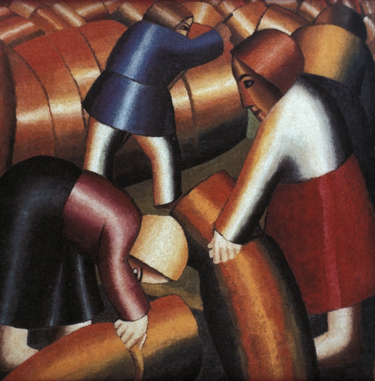 割草（1928）马列维奇的绘画。 作者 不明