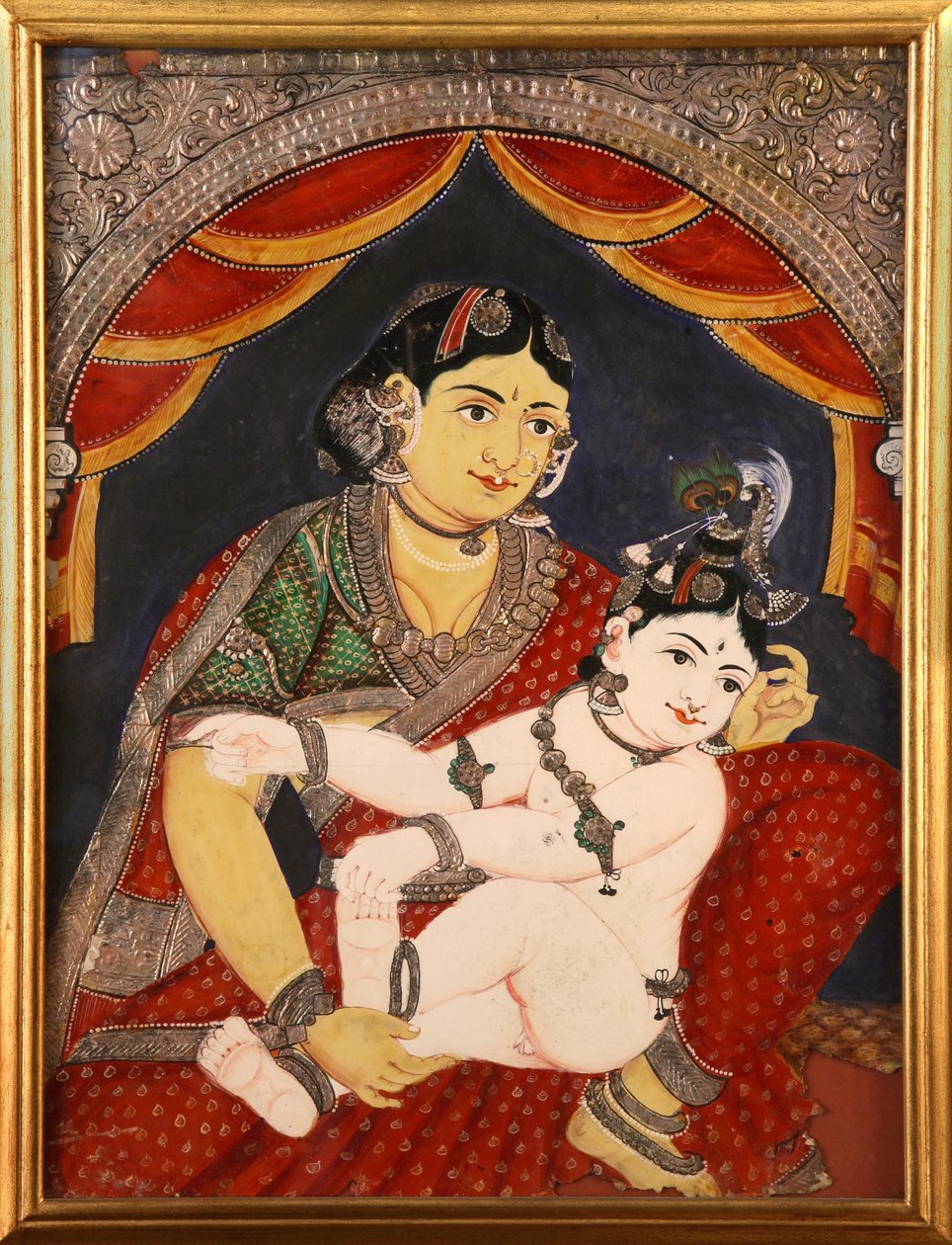 Krishna，Tanjavore绘画学院19世纪末。印度泰米尔纳德邦 作者 不明