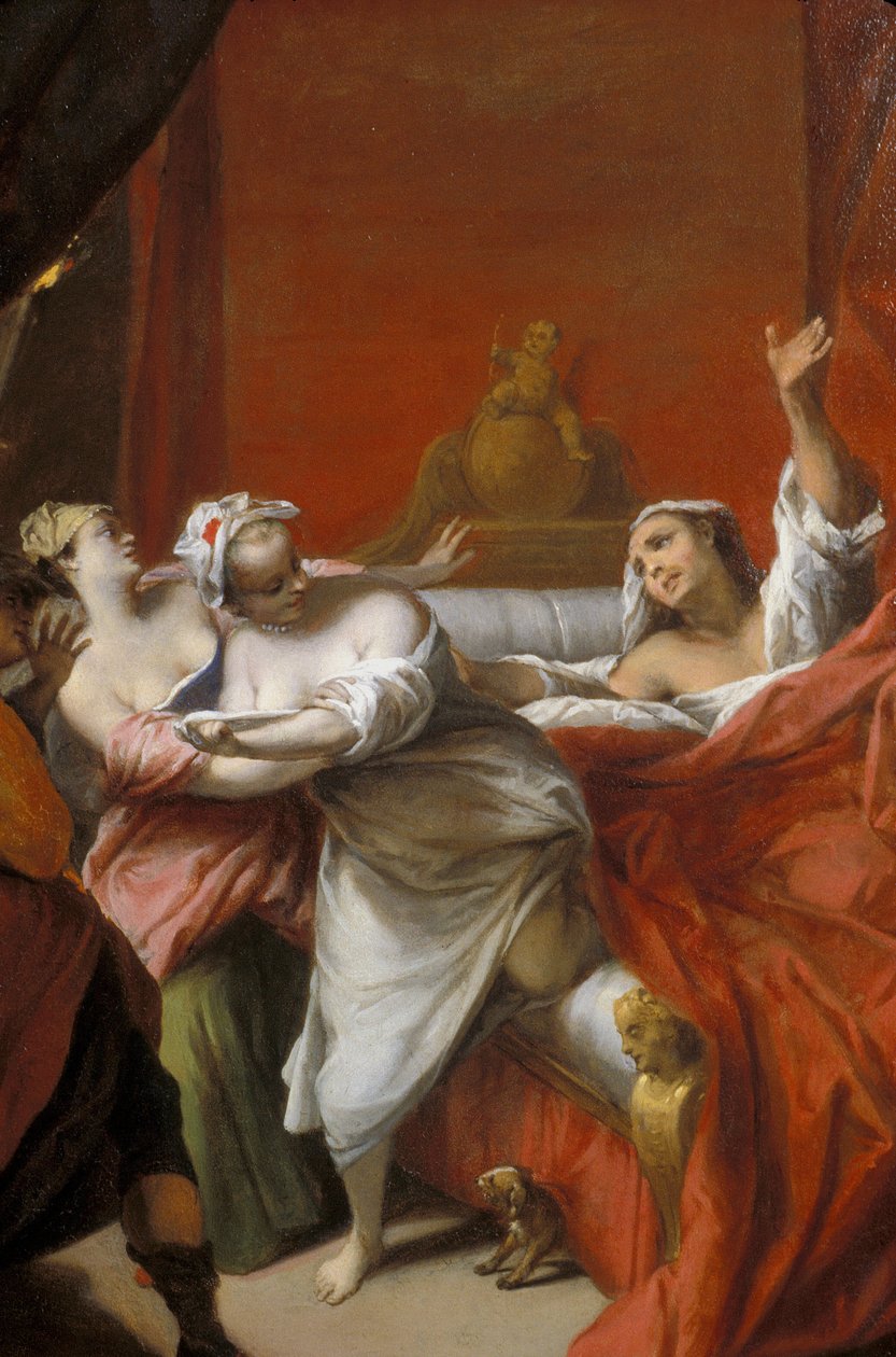 Picardy 121  -  Chateau-Thierry（02部门） -  Jean de La Fontaine博物馆 -  Nicolas Vleughels绘画（1668-1737） - 说明“”gascon惩罚“”La Fontaine的故事 作者 不明