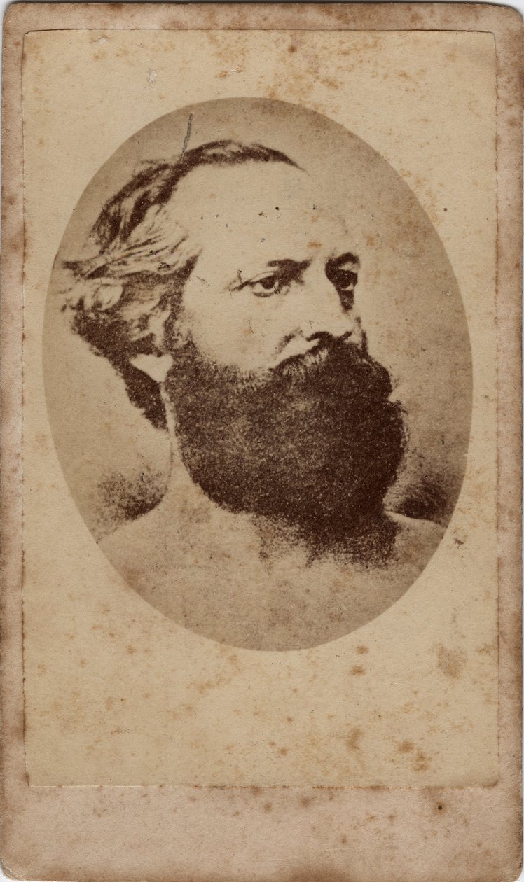 Felice Orsini（1819-1858）的肖像，意大利革命和爱国者参加了Risorgimento。 19世纪在纸板上打印昏暗。 6x10厘米 作者 不明