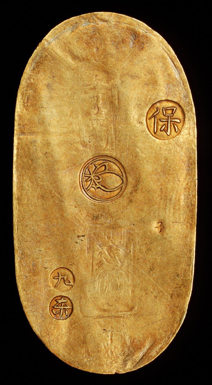 稀有日本黄金Koban，One Ryo袭击了Yedo（东京）德川幕府1837-1843 作者 不明