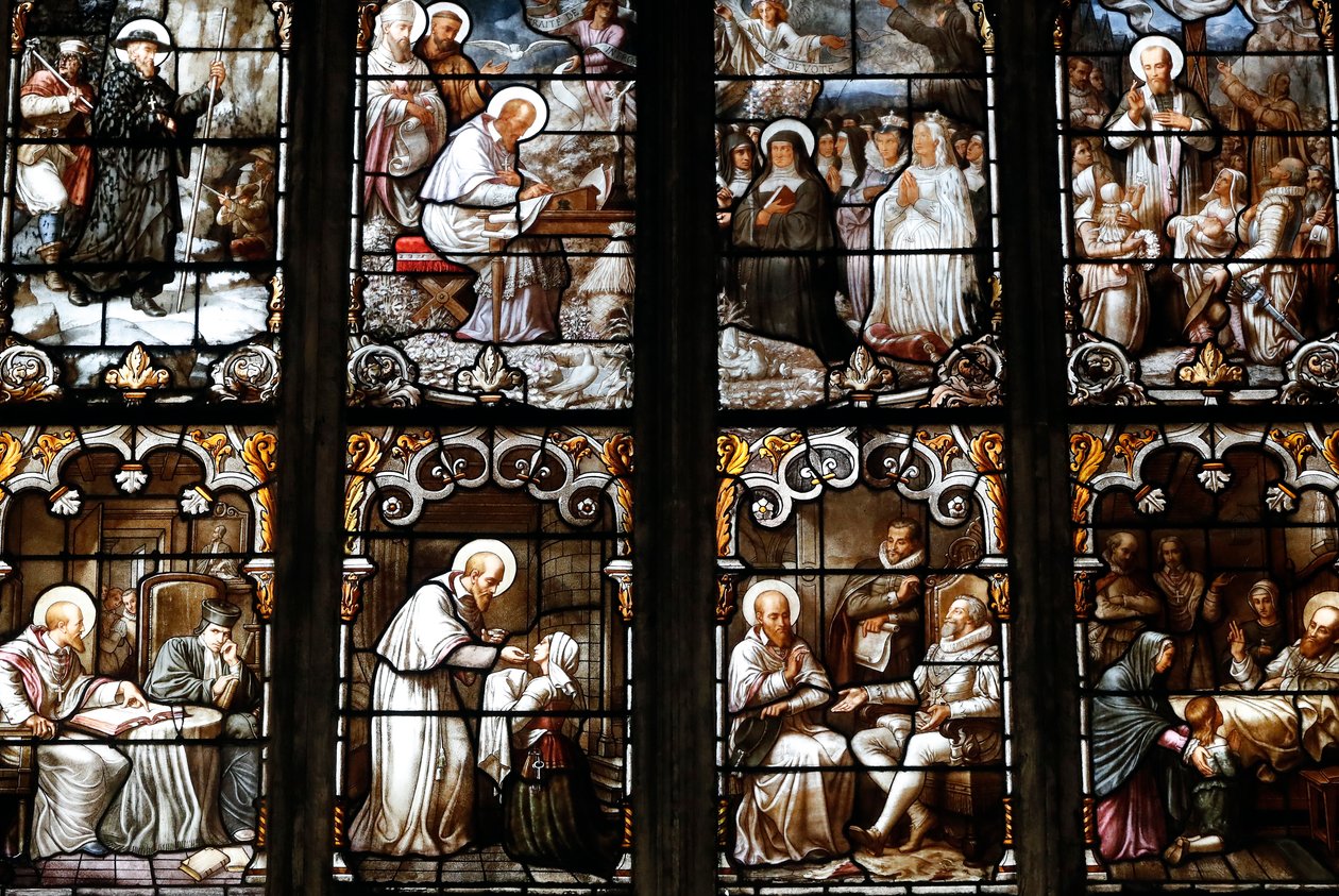 Saint Nizier教堂，彩色玻璃窗，St Francis de Sales，Claudius Lavergne（1815-1887），法国里昂 作者 不明