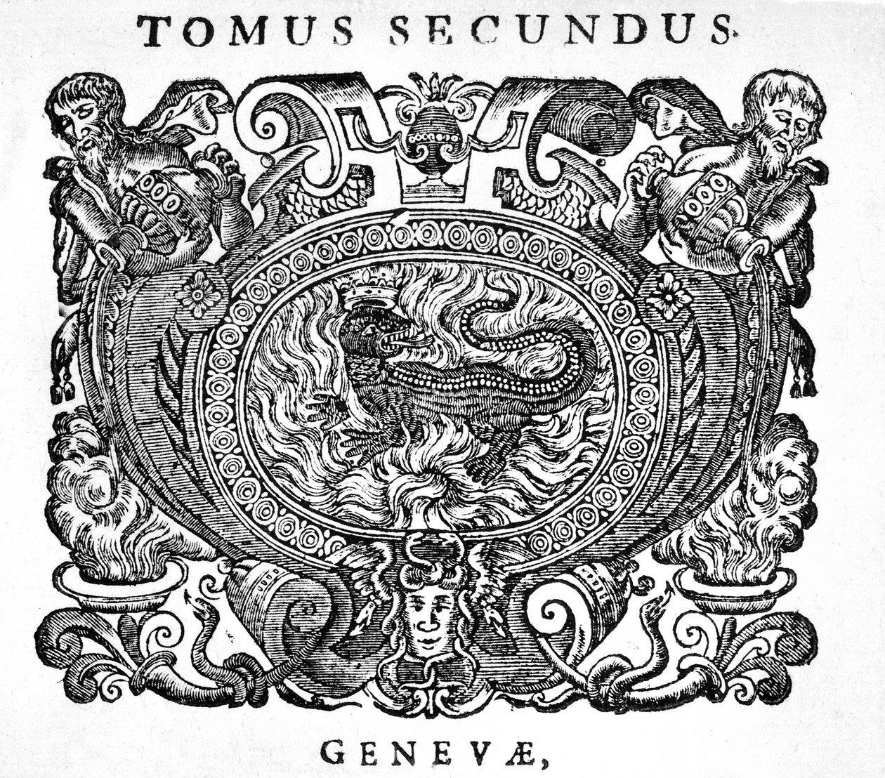 在Bibliotheca chemica curiosa的标题页的木刻设备，1702 作者 不明
