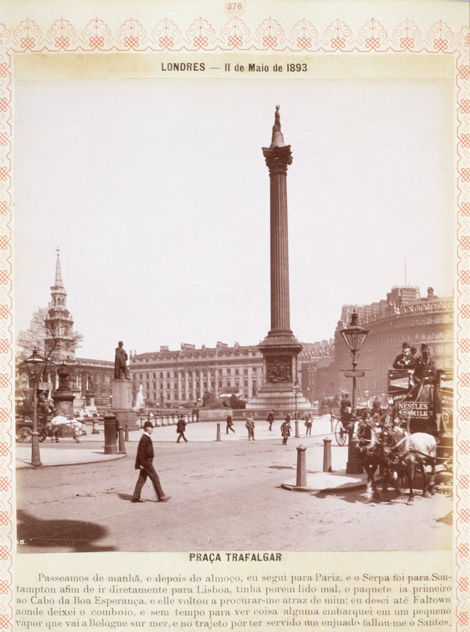 Nelsons Column，Trafalgar Square，c.1893 作者 英国摄影师