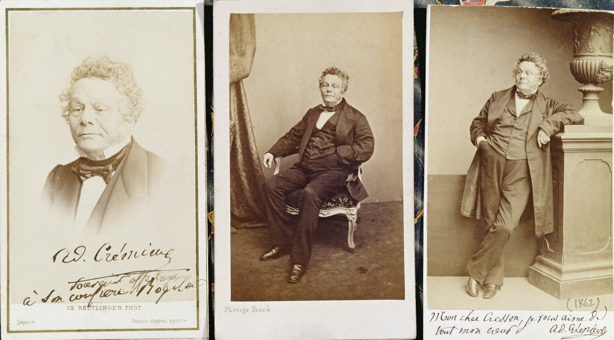 名片描绘Adolphe Cremieux，c.1862 作者 法国摄影师