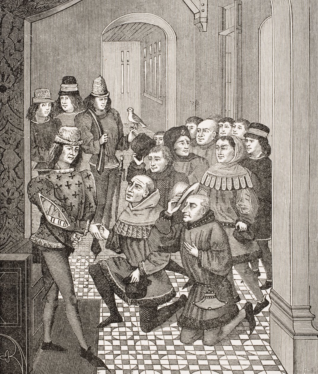 根据Jean Froissart（c.1333-1404）“Le Moyen Age et La Renaissance”中Pa的一本书中的缩影，Ghent Burghers的代表们请求路易斯二世在1397年反抗他。 作者 法语学校