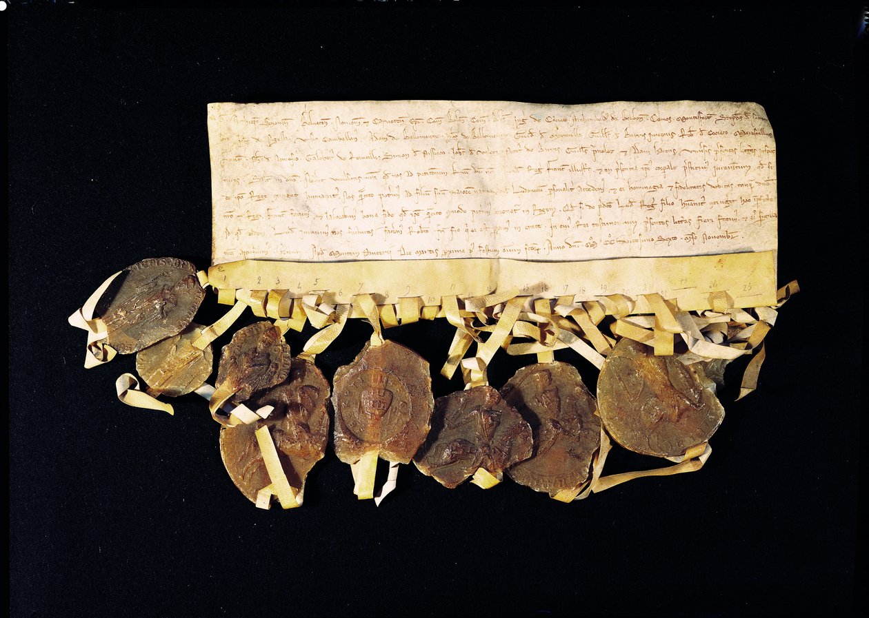 国王的主教和贵族的信承诺路易八世（1187-1226）他们将承认他的儿子，法国路易斯，他去世后为国王，1226年11月3日 作者 法语学校
