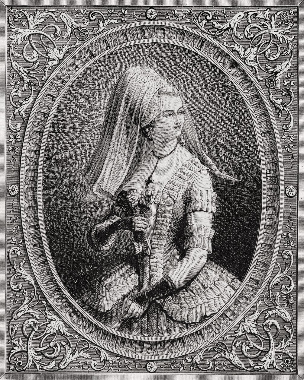 Polastron的Yolande Martine Gabrielle（1749-93）波利尼亚克夫人，来自路易斯·布兰克（1811-82）的“法国革命史”，由Pannemaker（1822年）刻制，1847-62 作者 法语学校