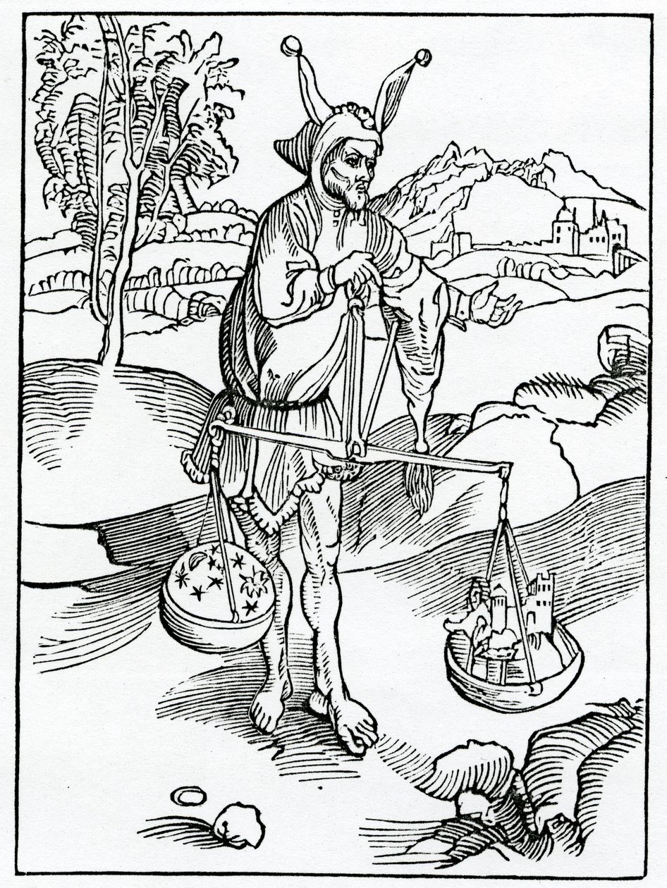 其中包括令人困惑的euerlastynge ioye，以及在甲骨文eternall和euerlastynge之前的变态，这是Alexander Barclay的英文译本“愚人船”的插图，来自 作者 德国学校