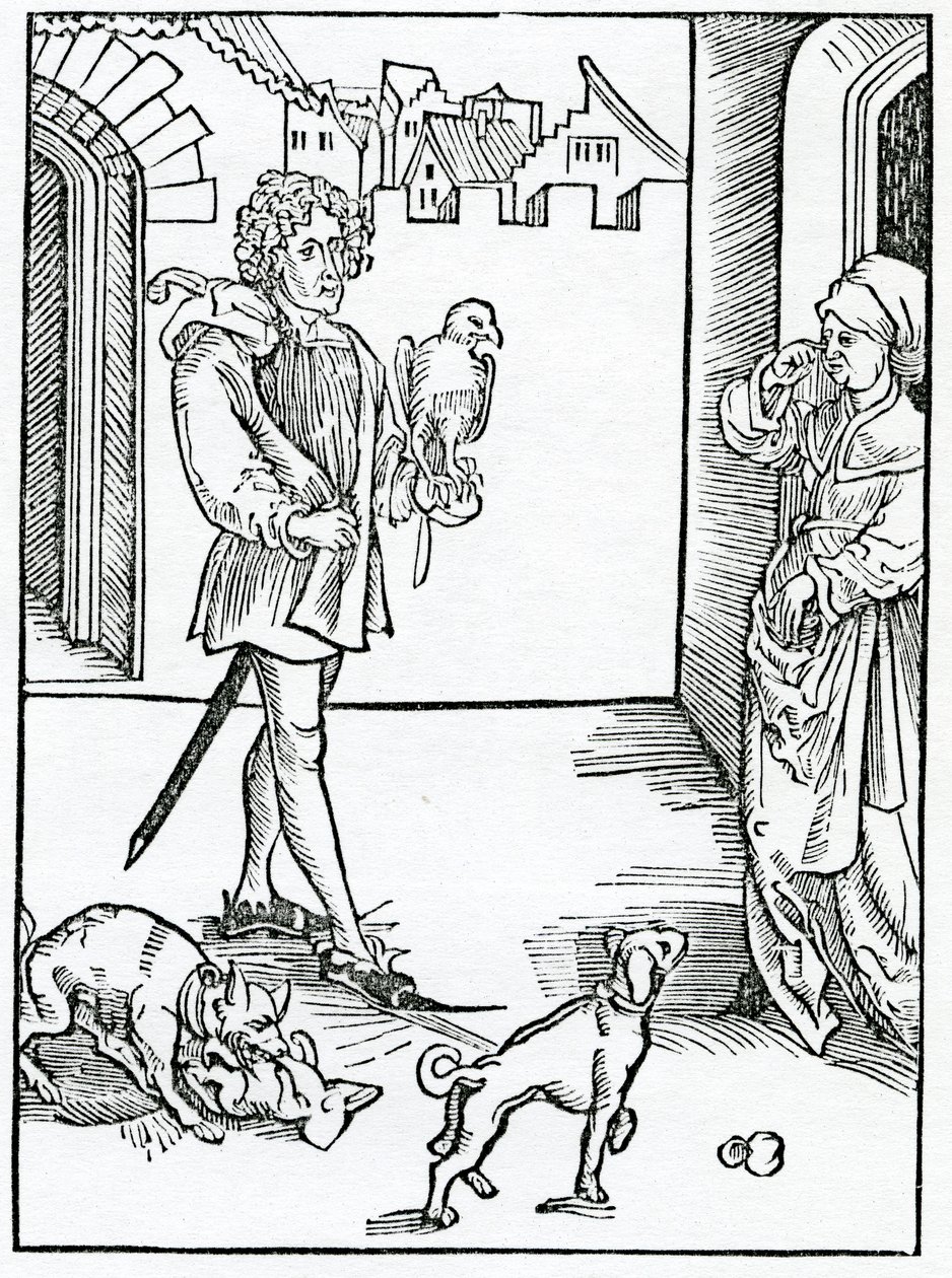 其中的那些使得noyses reatherynges of talys，并在上帝的chirche中做其他的事情vnlaufull和不诚实，来自Alexander Barclay的英文译本&39;The Ship of Fools&39;，来自 作者 德国学校