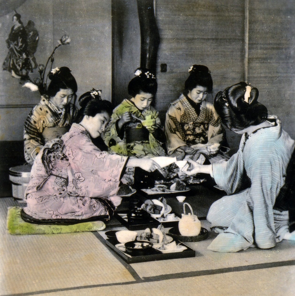 茶道，c.1900（蛋白照片） 作者 日本摄影师