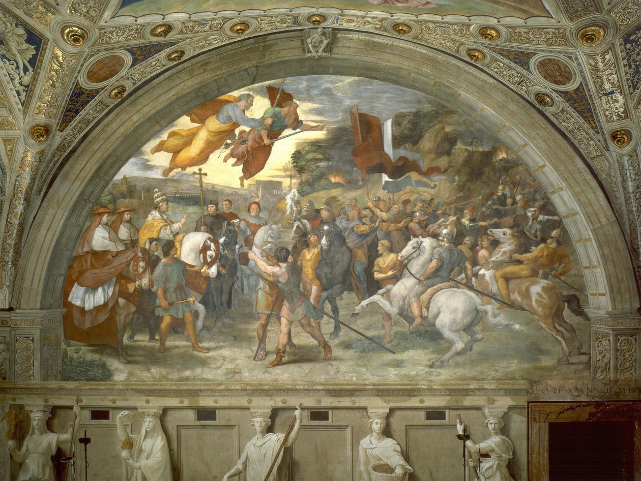Leon the Great和Attila之间的会面 作者 拉斐尔（Raffaello Sanzio Raphael）