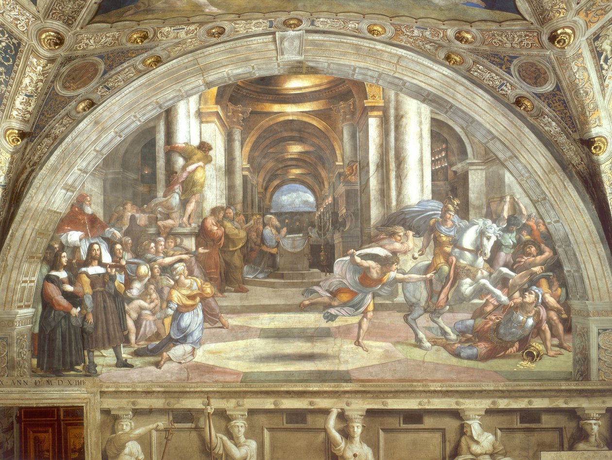 从寺庙中驱逐Heliodorus 作者 拉斐尔（Raffaello Sanzio Raphael）