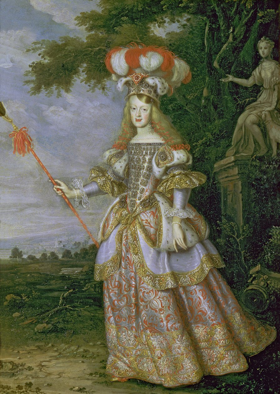 女皇玛格丽特·特蕾莎（1651-73），奥地利皇帝利奥波德一世（1640-1705）的第一任妻子，扮演一个来自La Galatea的角色，1667年安东尼奥·德拉吉（音乐铜） 作者 伊普尔的托马斯