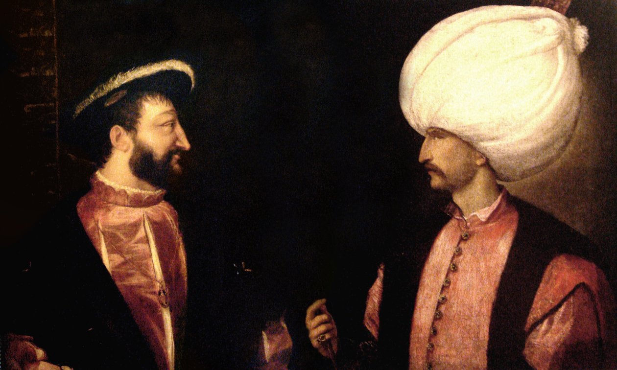 Francois I和Suleiman the Magnificient 作者 蒂齐亚诺·韦切利（Tiziano Vecelli）