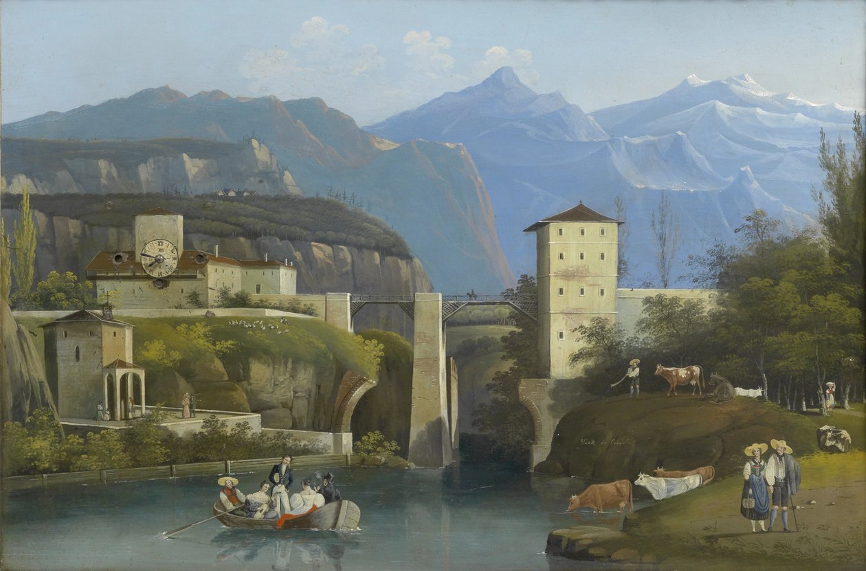 Biedermeier-Bilderuhr Ponte de Crevola 作者 不明