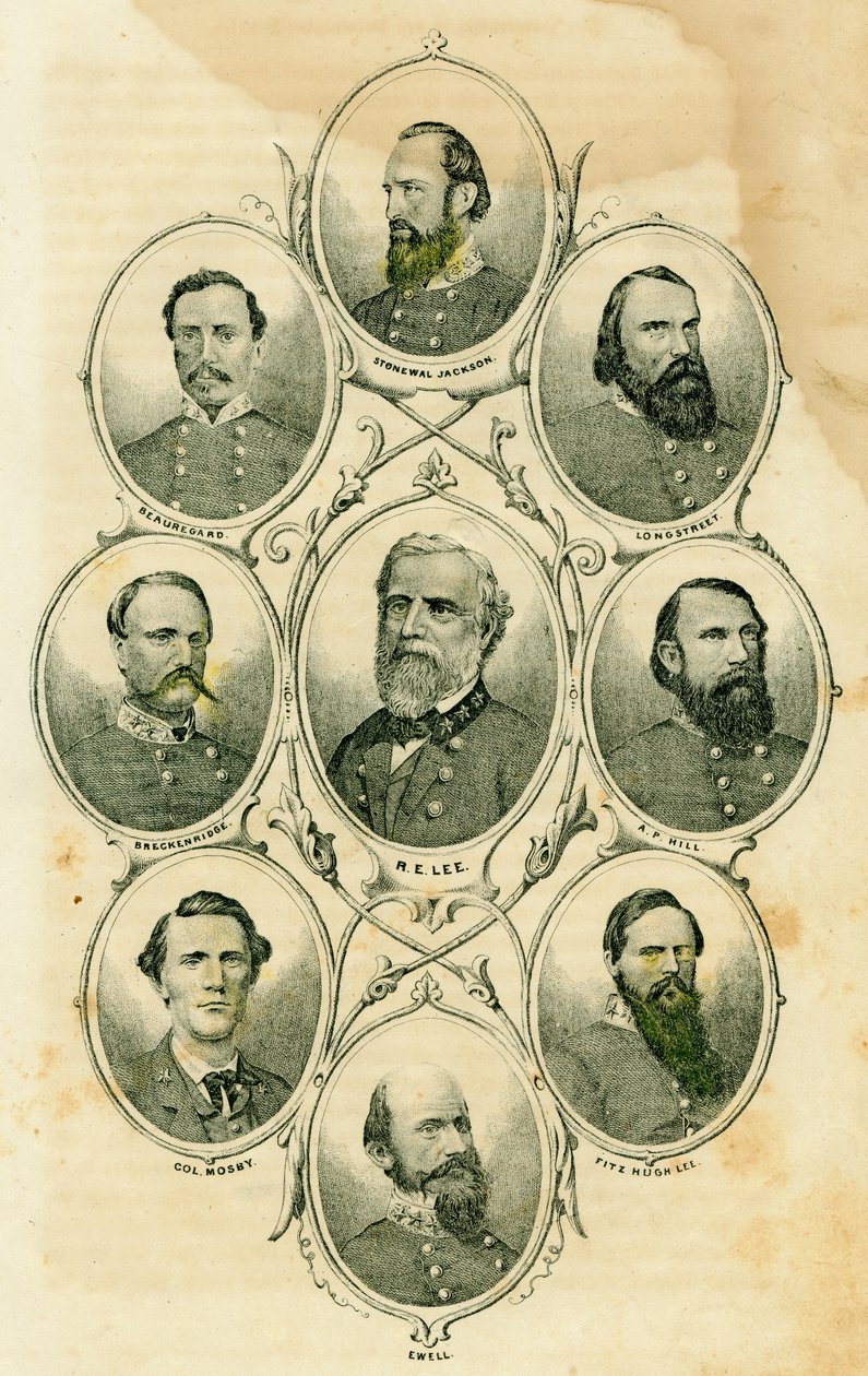同盟将军（对象包括将军Stonewall Jackson，Longstreet，AP Hill，Fitzhugh Lee，Ewell，Greckenridge，Beauregard，Lee和Col.Mosby） 作者 不明