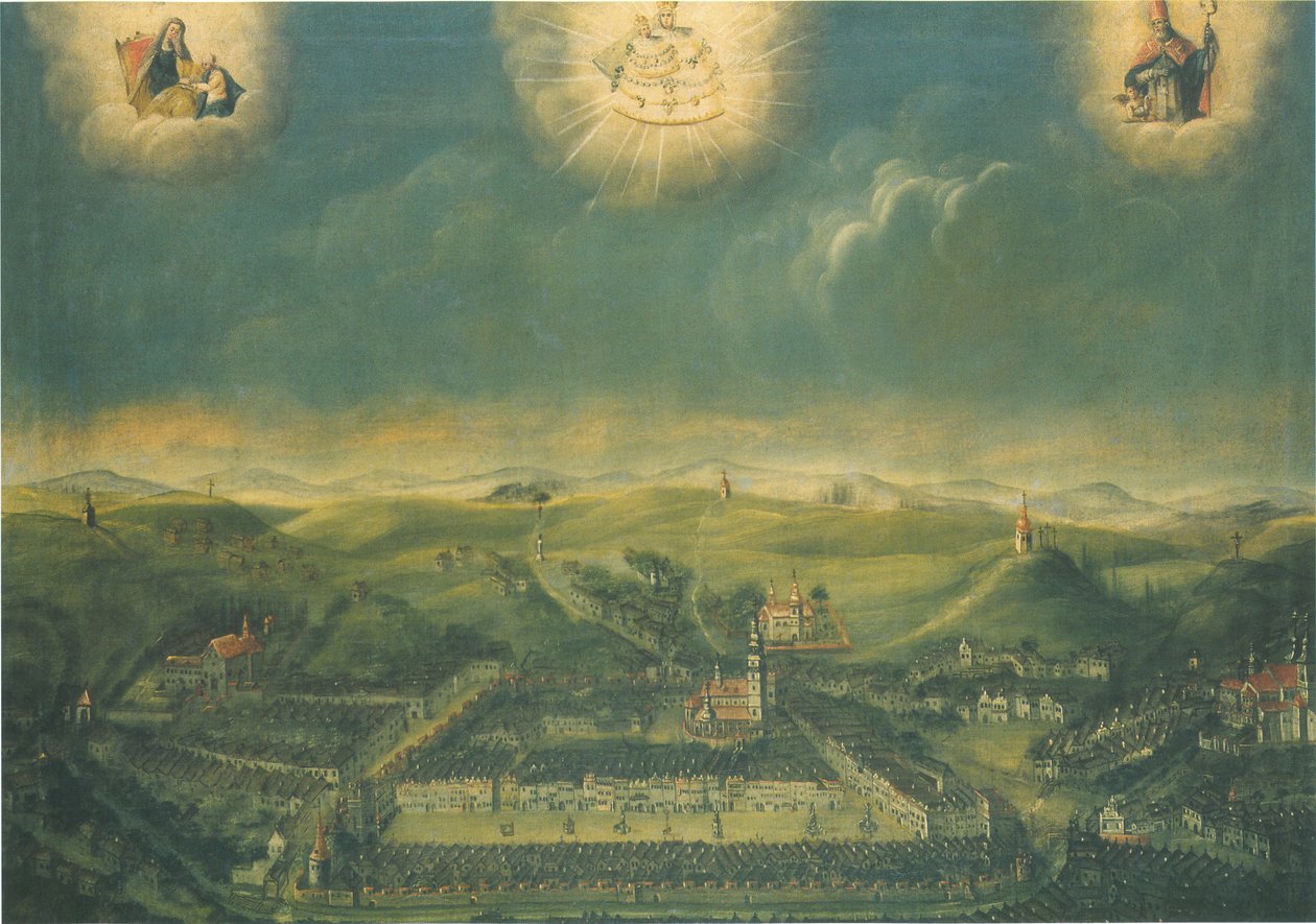 捷克镇Třebíč绘画在1677年在Mariazell在奥地利制造 作者 不明