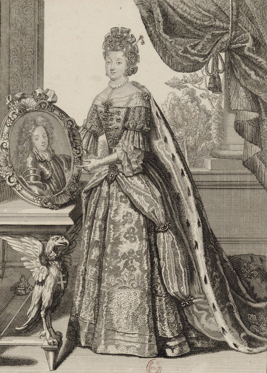 洛林公爵夫人ÉlisabethCharlotted&39;Orléans持有她丈夫洛林公爵的肖像 作者 不明