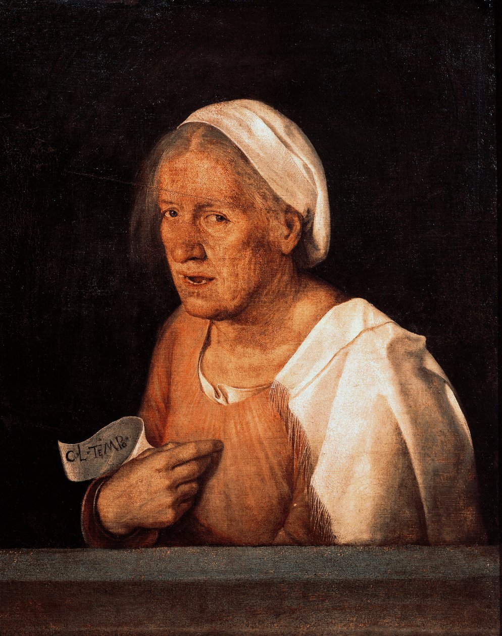 La Vecchia（老妇人），1505年后（布面油画）。 作者 乔尔乔内