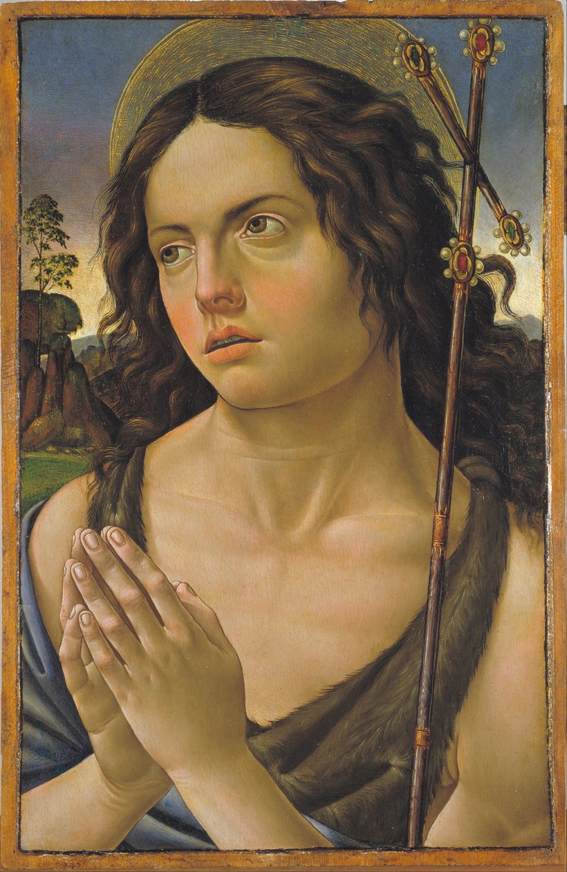 Saint Jean le Baptiste - Saint John the Baptist - Peinture de Raffaellino Capponi, dit Raffaellino del Garbo ou Raffaele dei Carli (1466-1524) - c. 1505 - Tempera on panel - 47x30,7 - 巴塞罗那加泰罗尼亚国家艺术博物馆 作者 卡波尼