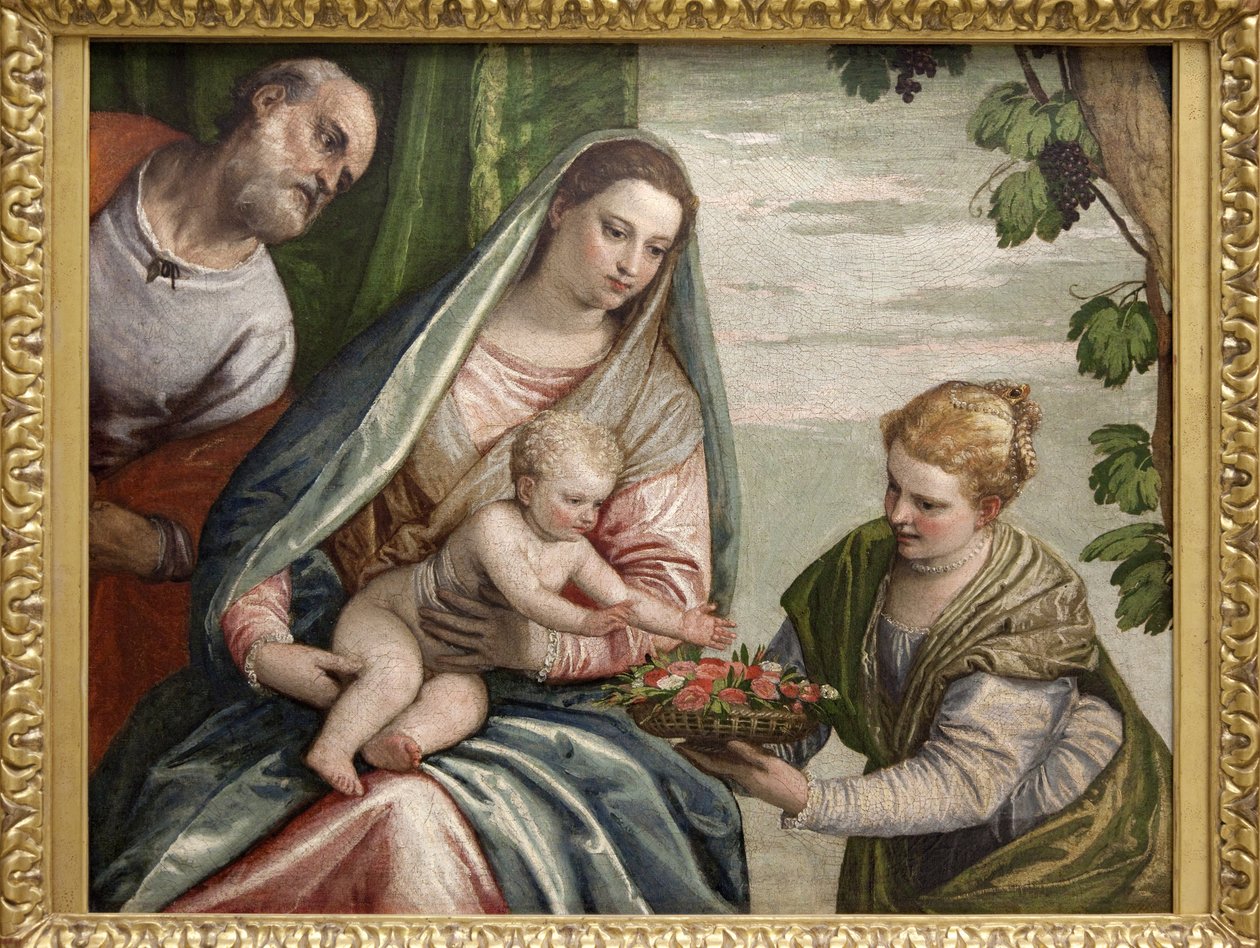 圣家族与圣多萝西，保罗·卡利亚里·维罗内塞 (Paolo Caliari dit Veronese，1528-1588) 的画布油画。 摄影，KIM Youngtae，波尔多，波尔多美术博物馆。 作者 委罗内塞