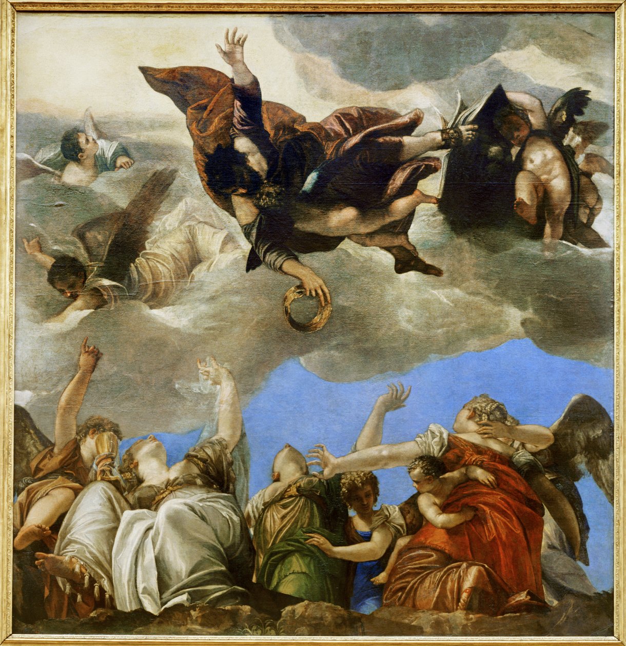 Saint Marc couronnant les vertus theologales - Saint Mark rewarding theological virtues ... 作者 (1528-88) 委罗内塞