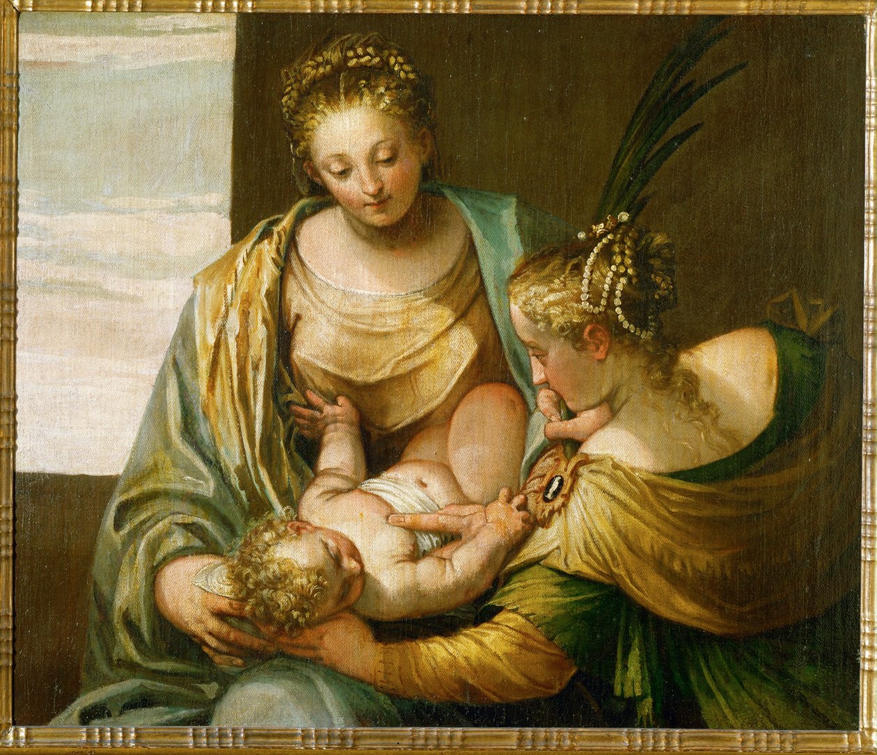 锡耶纳圣凯瑟琳的神秘婚姻......（布面油画） 作者 （1528-88）委罗内塞