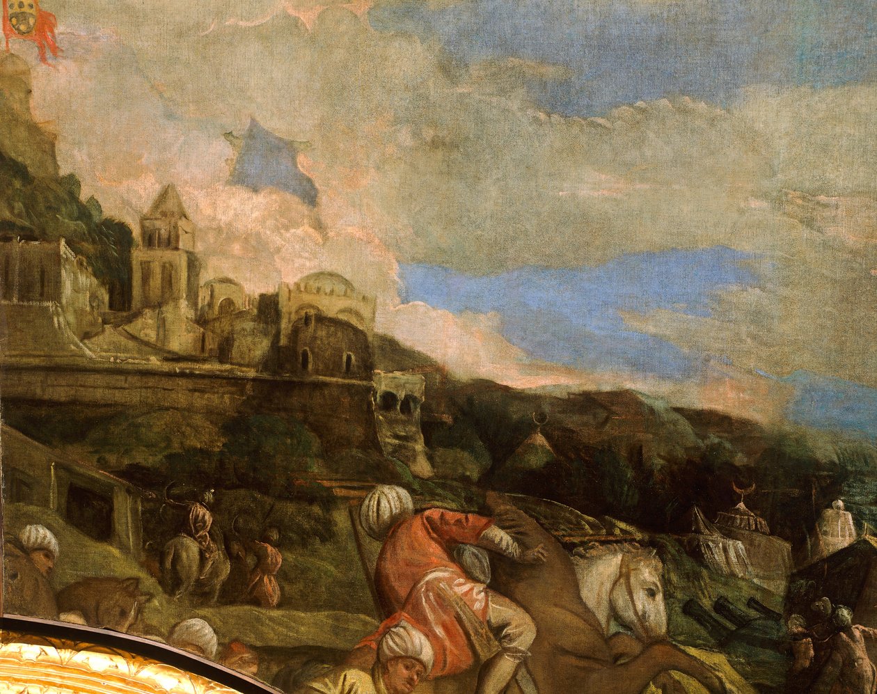 安东尼奥·洛雷丹解放斯库台，保罗·韦罗内塞 (Paolo Veronese，1528-1588) 绘制，细节，Sala del Maggior Consiglio（大议会大厅），威尼斯公爵宫 作者 (1528 88) 委罗内塞