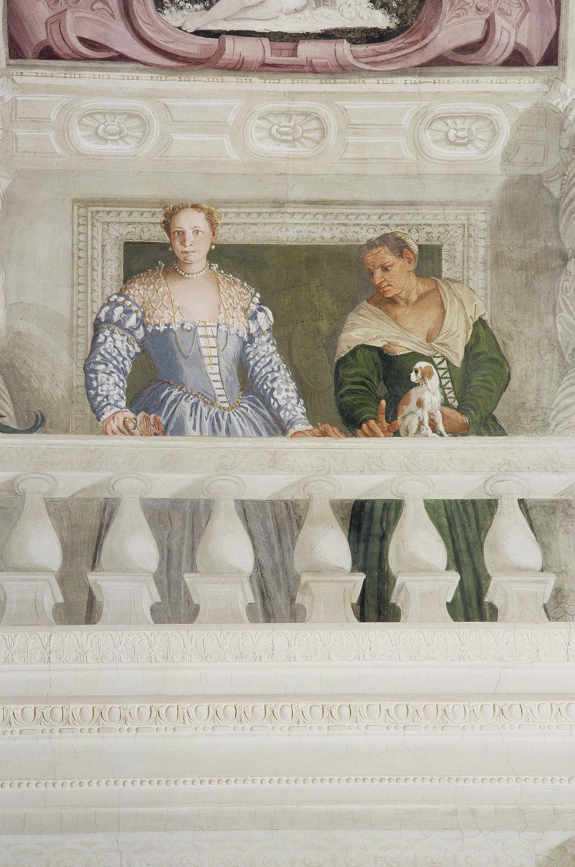 Members of the Barbaro Household, from the Sala di Olimpo, c.1561 (fresco) (detail) 作者 委罗内塞