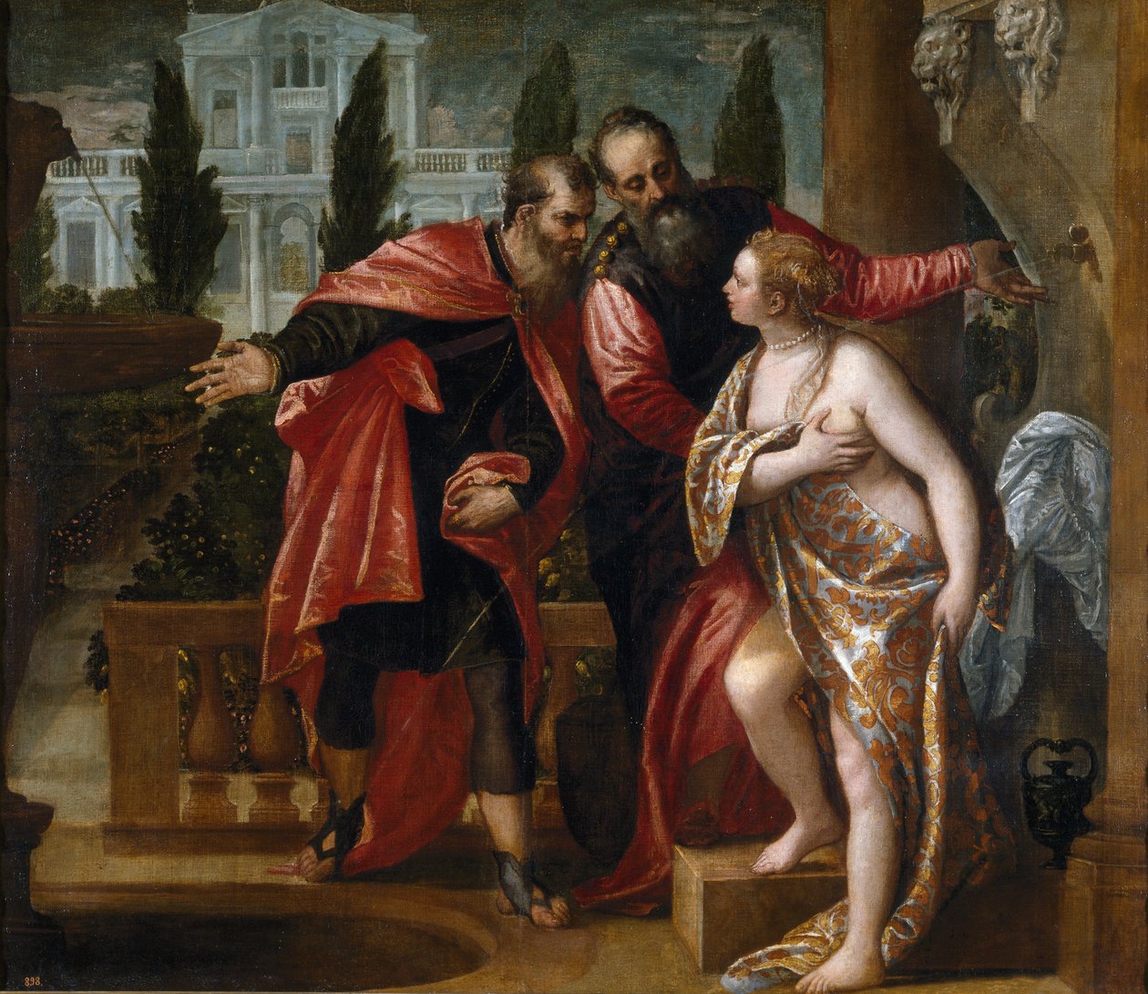 苏珊娜和长者 - 维罗内塞，保罗（1528-1588） - 约1580 - 布面油画 - 151x177 - 普拉多博物馆，马德里 作者 委罗内塞