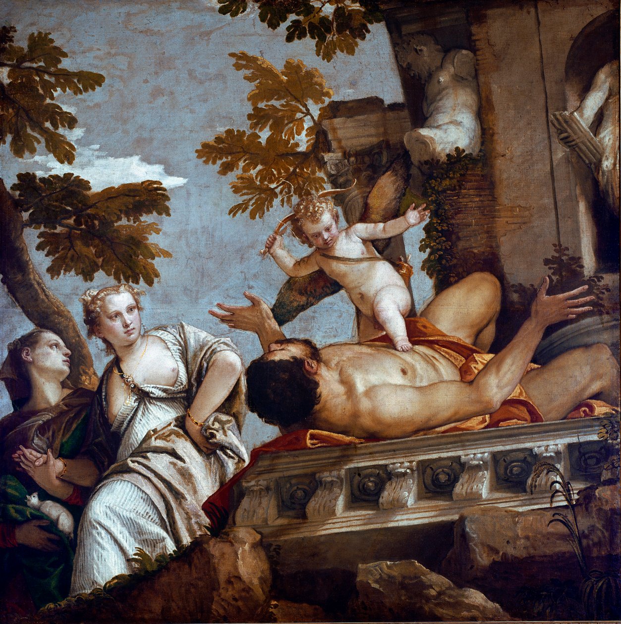 The four allegories: desillusion or deception. Painting by Paolo Caliari called Paolo Veronese (1528-1588), circa 1565. Dim: 185x193cm. London, National Gallery 作者 委罗内塞