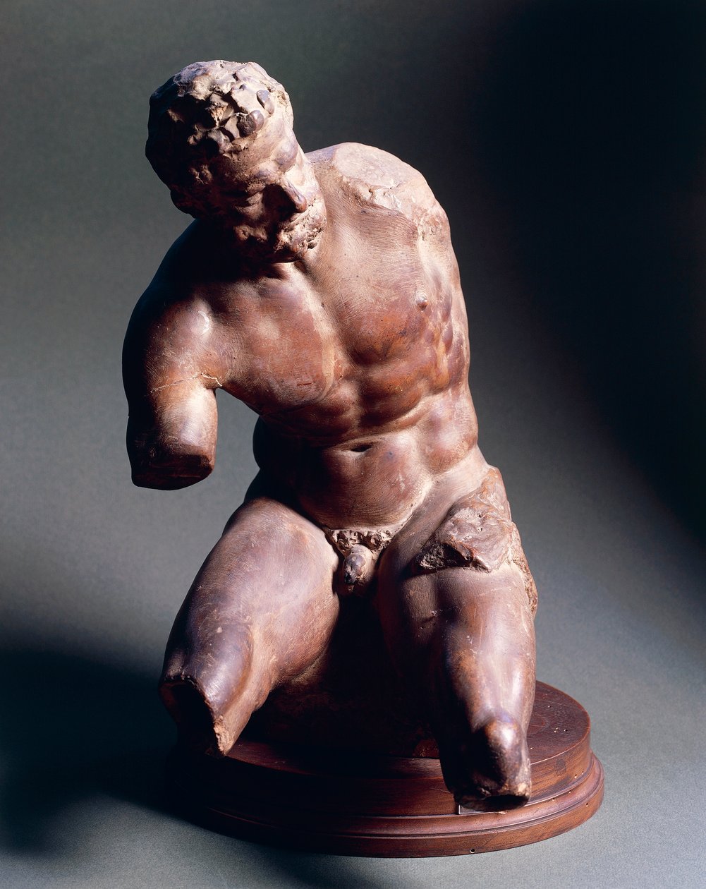 男性裸体，约1572年，詹博洛尼亚（1529-1608）的作品，赤土雕塑，38.5厘米 作者 詹博洛尼亚