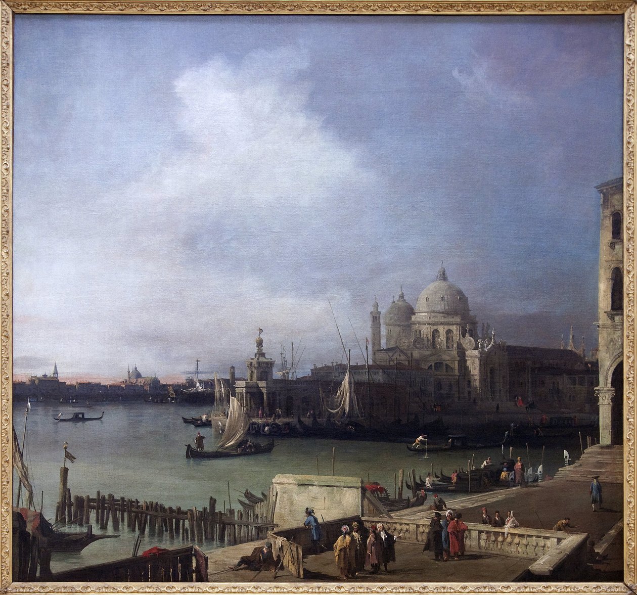 View of Venice, Oil Painting by Giovanni Antonio Canal known as Canaletto (1697-1768), View of the Great Canal and the Basilica of Santa Maria della Salute. Photography, KIM Youngtae, Grenoble, Musee de Grenoble. 作者 卡纳莱托
