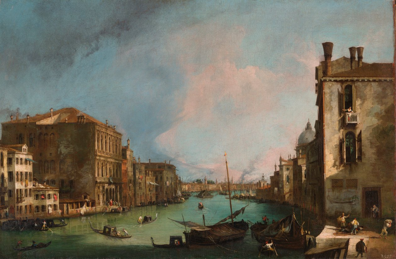 “意大利威尼斯大运河”（威尼斯大运河）乔瓦尼·安东尼奥·运河（Canaletto）（1697-1768 年）的绘画昏暗 65.5x97.5 厘米布面油画 1723 年德累斯顿国家美术馆 作者 卡纳莱托