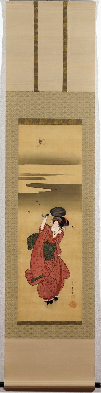 捕捉萤火虫的年轻女子 作者 (1777 1835) 二世丰国