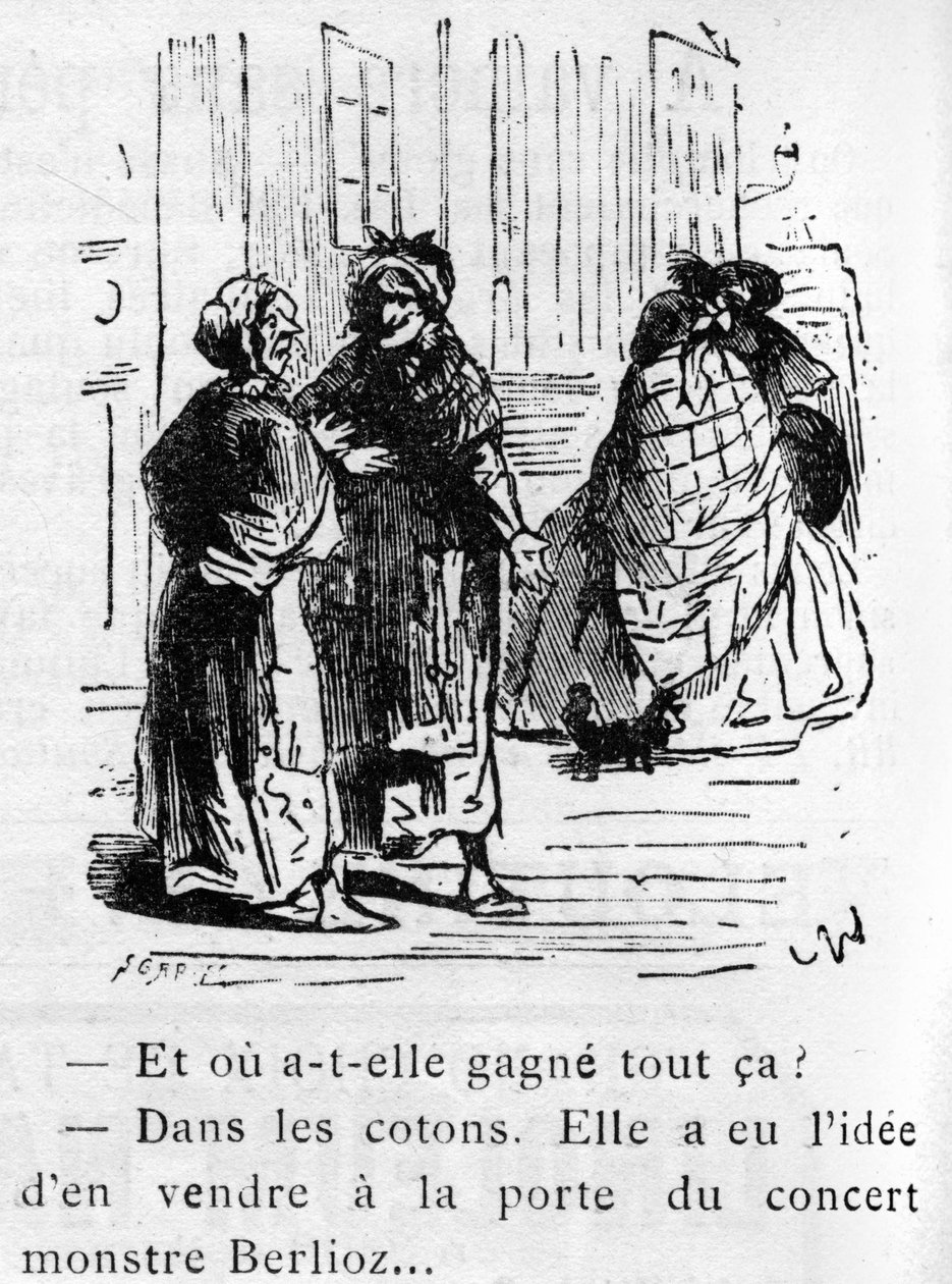 纳达尔于1856年为《Pour rire》杂志设计的关于赫克托-柏辽兹（1803-1869）作品的漫画。 作者 纳达尔