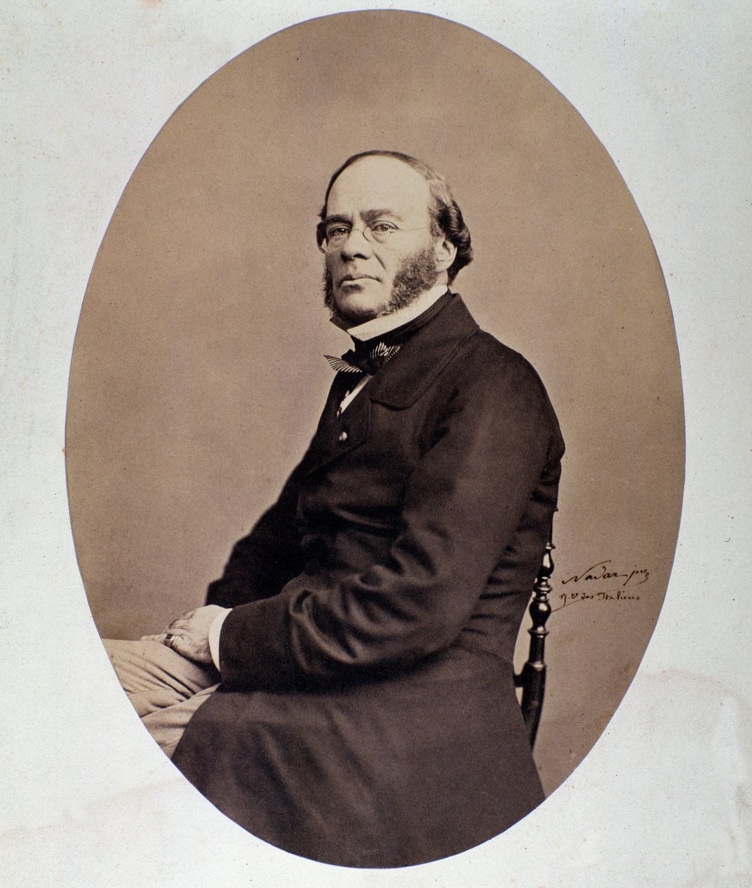 19 世纪 Jacques Fromental Halevy (1799-1862) 英国作曲家 Photo Nadar (Felix Tournachon) 的肖像。 博洛尼亚, museo bibliografico musice 作者 纳达尔