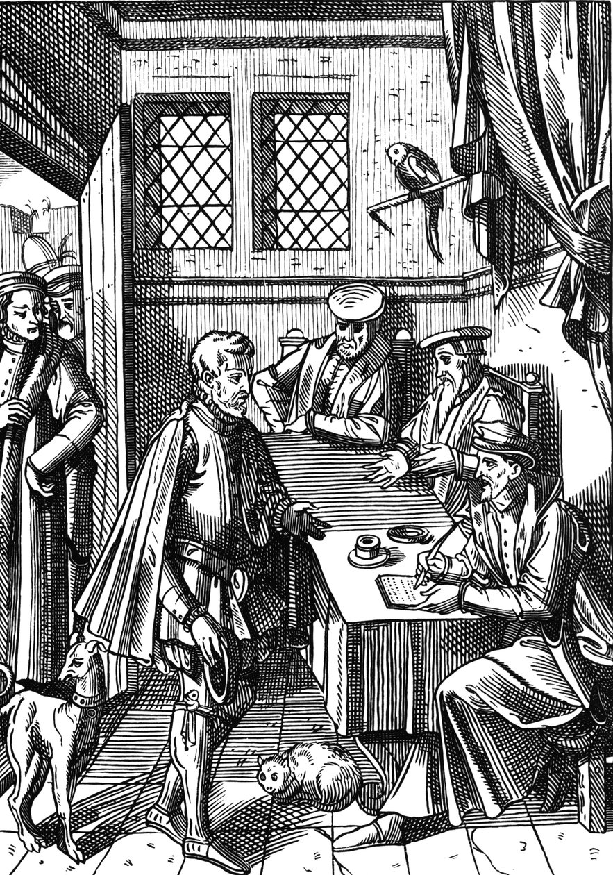 Bailliage，即国王的法警法庭，根据Joos de Damhouder（1507-81）在《Praxis Rerum Civilium》中的木刻版画绘制，出版于安特卫普。 作者 （之后）荷兰学校