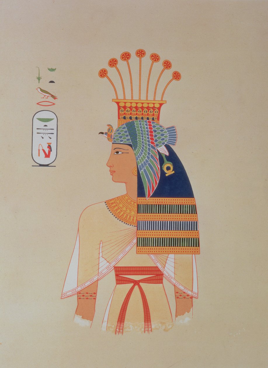 746.c.1. f.8 拉美西斯-迈阿蒙之女内布托女王肖像，选自《古迹之后的埃及艺术史》，巴黎 作者 （之后）法国学校