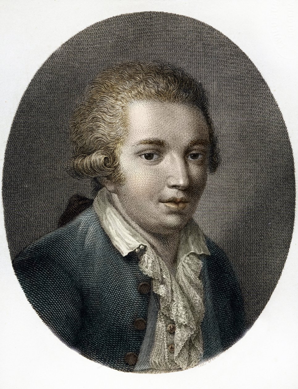 意大利作曲家多梅尼科·西马罗萨 (1749-1801) 的肖像 (Portrait of Domenico Cimarosa (1749-1801), 意大利作曲家) 私人收藏 作者 （之后）意大利学校