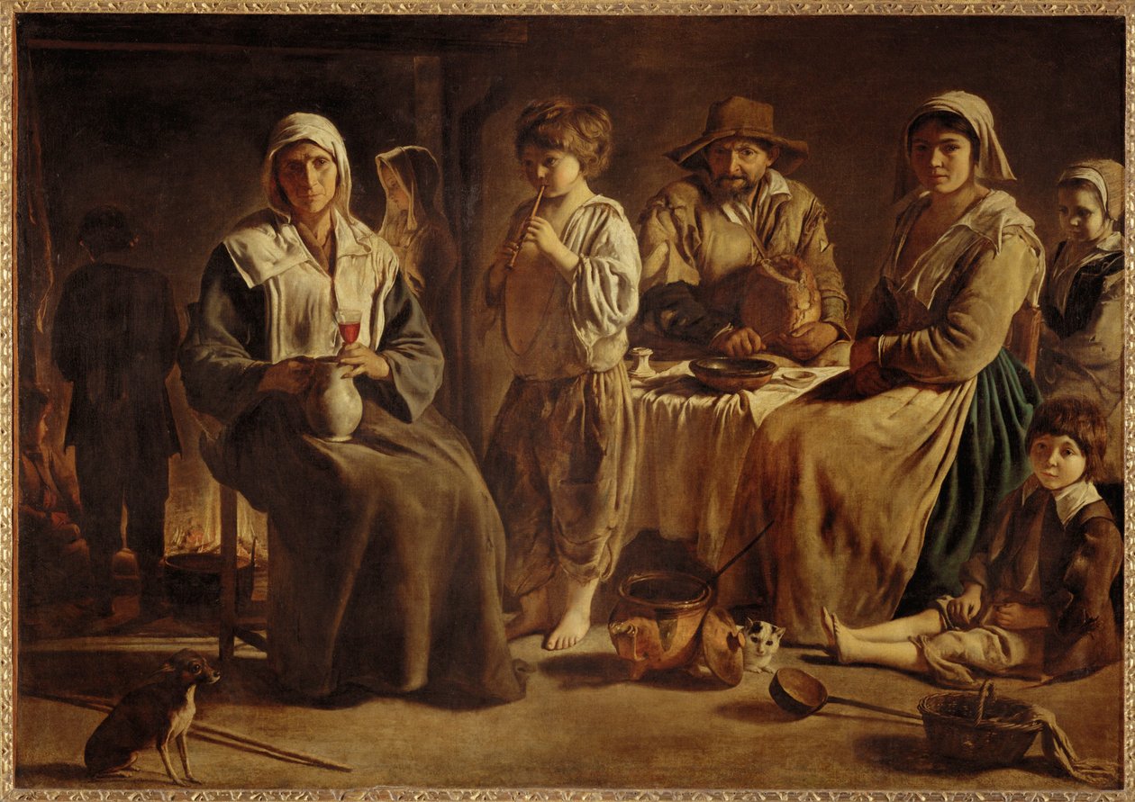 Famille de paysans dans un interieur 农民家庭的农舍 ... 作者 （之后）勒奈恩兄弟