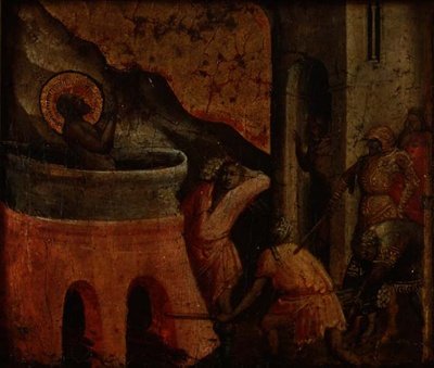 福音书圣约翰的 "殉道"(面板) 作者 (attr.) Arcangelo di Cola da Camerino