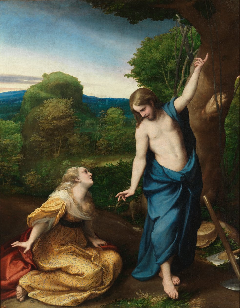 Noli me tangere，约1525年（面板上的油） 作者 (c.1489-1534) 科雷焦