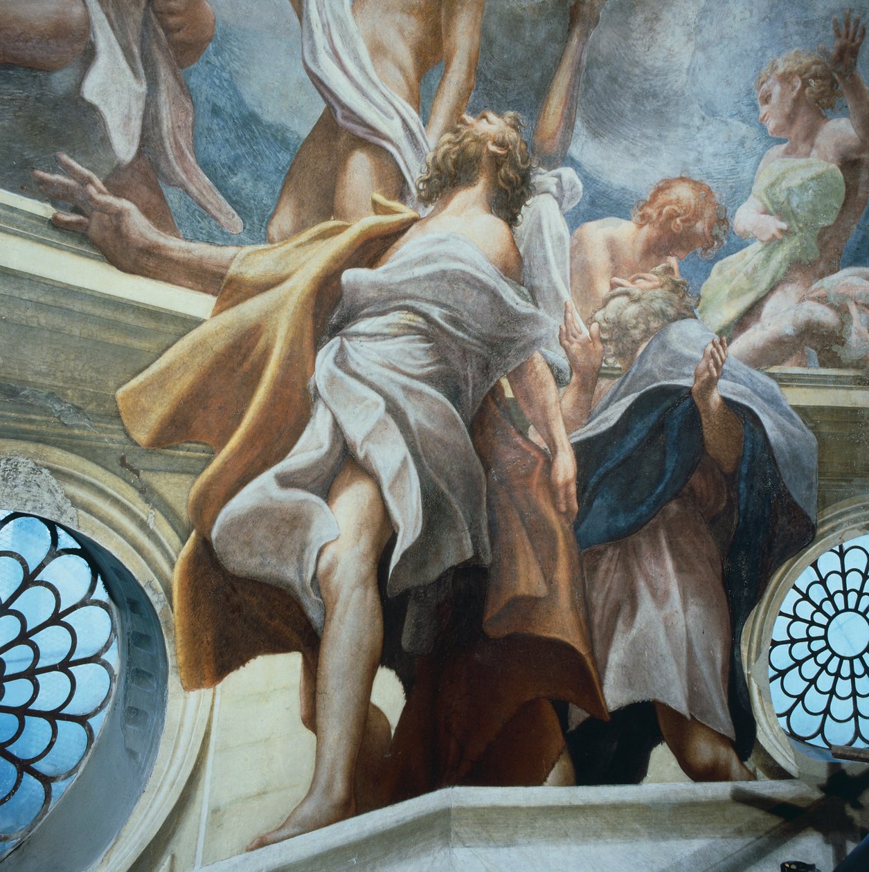 Figure of apostle, detail of frescoes of dome of Parma Cathedral, by Antonio Allegri Da Correggio (1489-1534) 作者 (c.1489-1534) 科雷焦